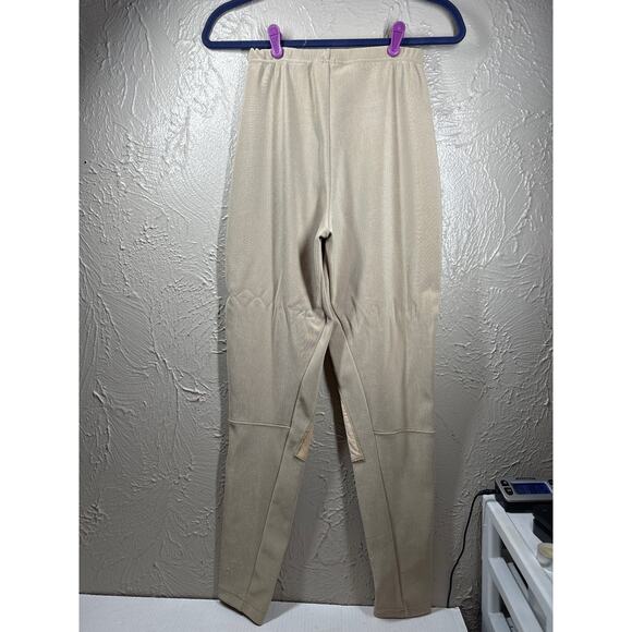 Express Tricot TAN Stretch Ponte Riding Pants Knee Patch Womens Size Medium - Picture 3 of 7
